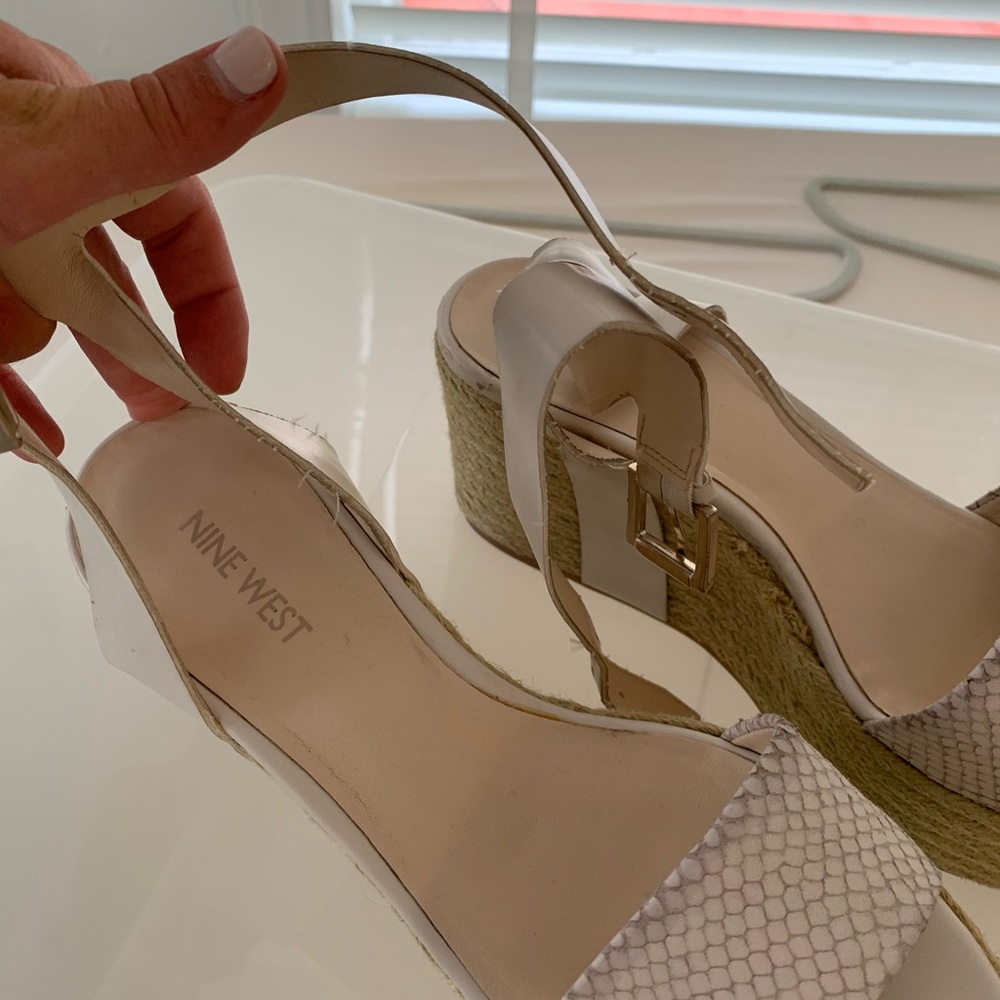 Nine West White Python Wedges - image 4